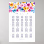 20 Tabel Kleurrijke Bloemen Trouwstoel Grafiek Poster (Voorkant)