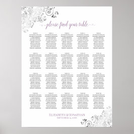 20 Tafel Brouwbare bruiloft Zittingskaart Wit lave Poster