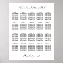 20 Tafel Elegante Minimalistische Zitplaatskaart