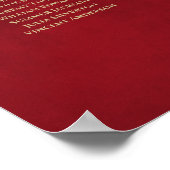 20 Tafel Gold-vriendjes op de Rood Wedding Seating Poster (Hoek)