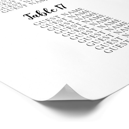 20 Tafel graafkaart voor grote weddenschappen Poster (Hoek)