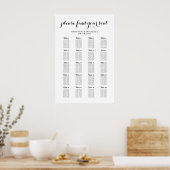 20 Tafel Grote Trouwgast Stoelen Chart Poster (Keuken)