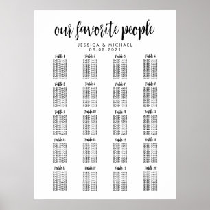 20 Tafel Grote Trouwgast Stoelen Chart Poster