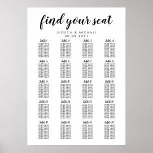 20 Tafel Grote Trouwgast Stoelen Plattegrond Poster