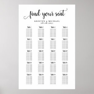 20 Tafel Grote Trouwgast Stoelen Plattegrond Poster