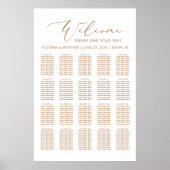 20 tafel minimalistische gouden bruiloft zitgrafie poster (Voorkant)