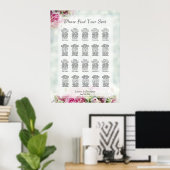 20 Tafel roze rozen weddenschappen Poster (Thuiskantoor)