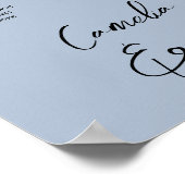 20 Tafel Stof Blauw Stoel Plattegrond Foto Poster (Hoek)