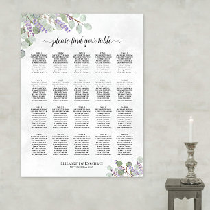 20 Tafel-weduwenkaart Lavender Eucalyptus Poster