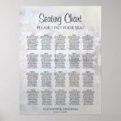 20 Tafel witte reflecties Wedding Seating Chart Poster (Voorkant)