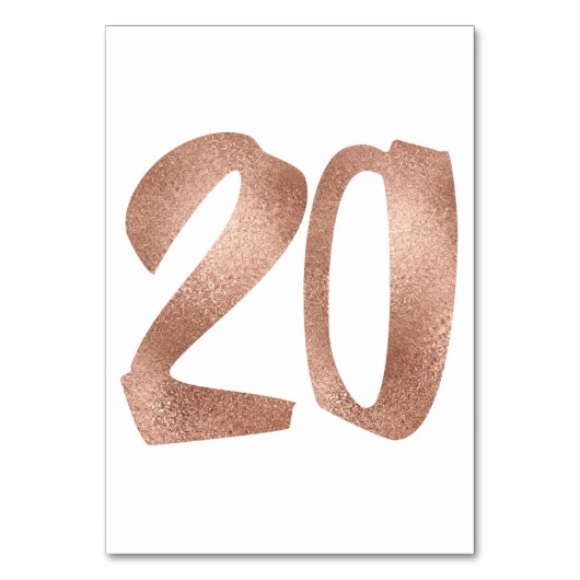 20 Tafelnummer White Metallic roze Rose Gold (Achterkant)