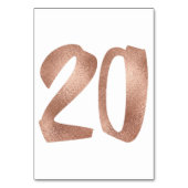 20 Tafelnummer White Metallic roze Rose Gold (Voorkant)