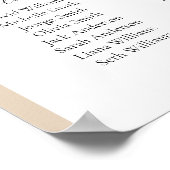 20 Tafels Beige Arch Vind uw zitplaatskaart Poster (Hoek)