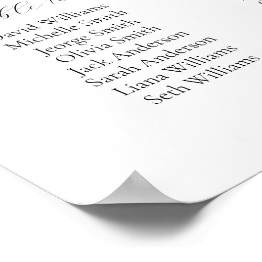 20 Tafels Eenvoudig Vind uw zitplaatskaart Poster (Hoek)