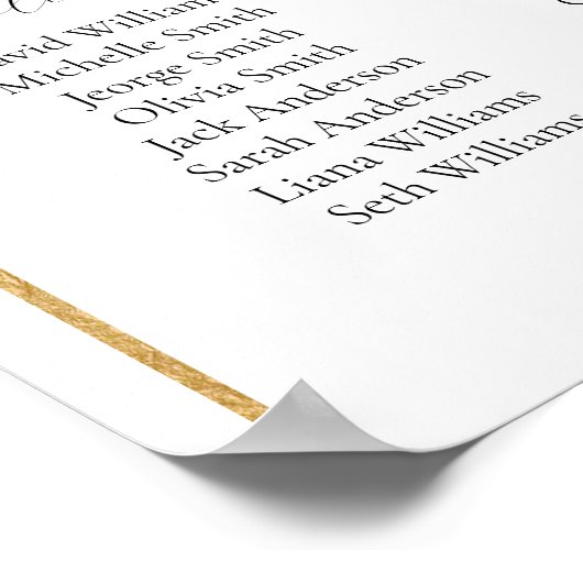 20 Tafels Gouden Boog Vind uw Seat-zitschema Poster (Hoek)