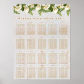 20 Tafels Stoelindeling Marmer Calla Lelie Bloem Poster (Voorkant)