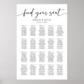 20 Tafels Vind Je Plaats Zitplaats Grafiek Poster (Voorkant)