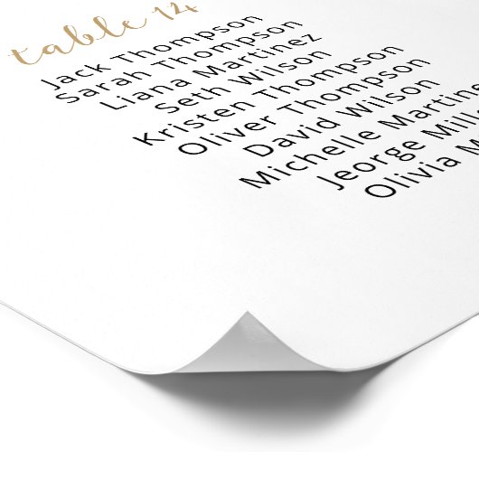 20 Tafels Vind uw Seat Zitplaatsschema Plan Poster (Hoek)