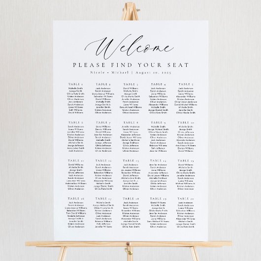 20 Tafels Welkom zitplaatskaart Poster