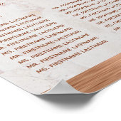 20-tafelstoelindeling Huwelijk Marmer Koper Poster (Hoek)