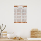 20-tafelstoelindeling Huwelijk Marmer Koper Poster (Keuken)