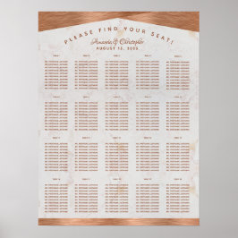 20-tafelstoelindeling Huwelijk Marmer Koper Poster