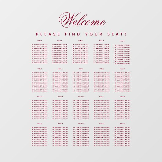 20 Tafelzitje Transparante Bourgogne Manuscript Raamsticker (Vel)