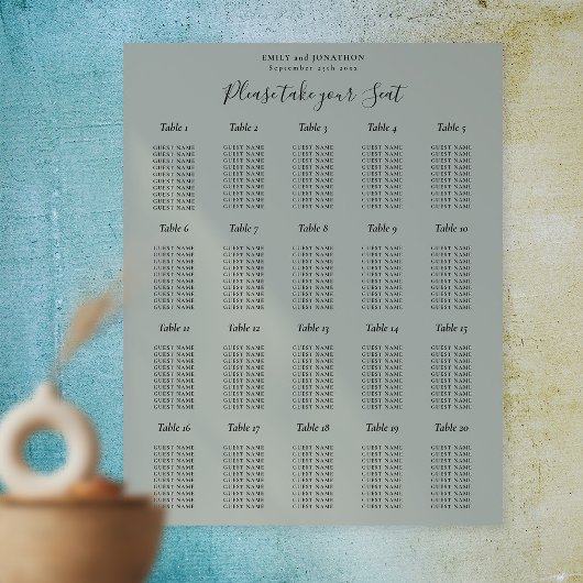 20 Tafelzittingsschema Groen Poster