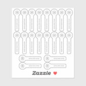 20 transparante witte lippenbalsem veiligheidsafdi sticker (Vel)