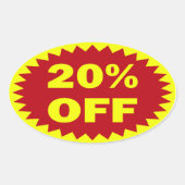 20 % uit ovale sticker (Voorkant)