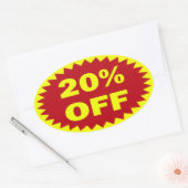 20 % uit ovale sticker (Envelop)