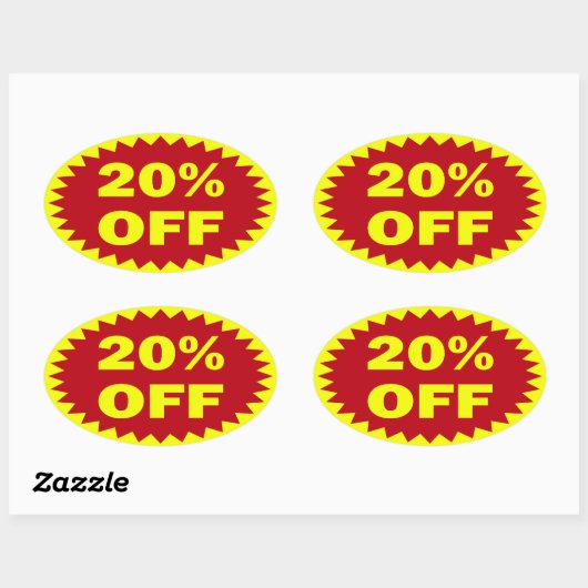 20 % uit ovale sticker (Vel)