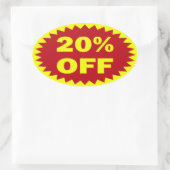 20 % uit ovale sticker (Tas)