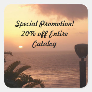 20 % Uitzicht buiten de oceaan Vierkante Sticker