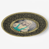 20 Uw foto Willekeurige nummerpatroon Zwart/Goud Papieren Bordje (Gekanteld)