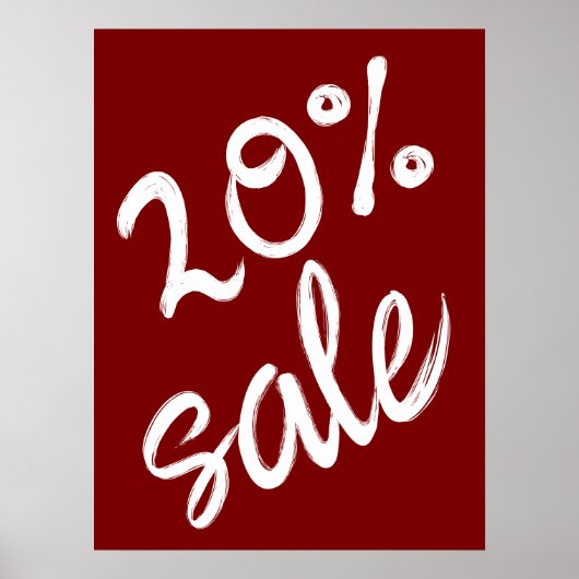 20% Verkoopteken, 18x24 Bruin Verkoop Poster (Voorkant)