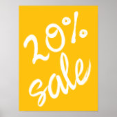 20% Verkoopteken, 18x24 Geel Verkoop Poster (Voorkant)