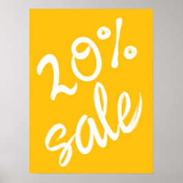 20% Verkoopteken, 18x24 Geel Verkoop Poster