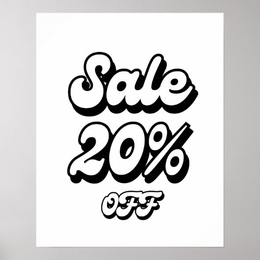 20% Verkoopteken, 20% Korting Teken, Grote Verkoop Poster (Voorkant)