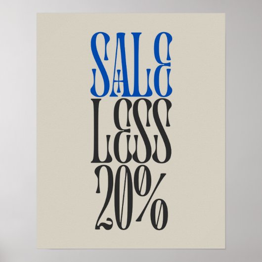 20% Verkoopteken, Winkel / Boutique Verkoop Poster (Voorkant)