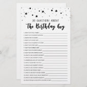 20 Vragen over de Birthday Boy Birthday game (Voorkant / Achterkant)