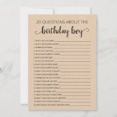 20 Vragen over de Birthday Boy Kaart (Voorkant)