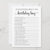20 Vragen over de Birthday Boy Kaart (Voorkant)