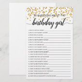 20 Vragen over de Birthday Girl Birthday game (Voorkant / Achterkant)