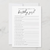 20 Vragen over de Birthday Girl game Kaart (Voorkant)