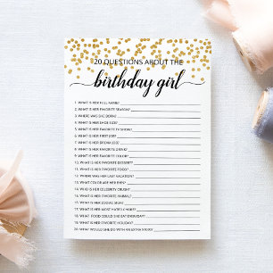 20 Vragen over de Birthday Girl Kaart