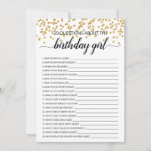 20 Vragen over de Birthday Girl Kaart (Voorkant)