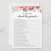 20 Vragen over de Ouders Baby shower Kaart (Voorkant)