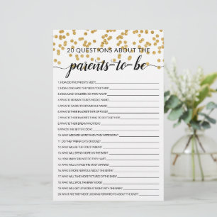 20 Vragen over de Ouders Baby Shower spel