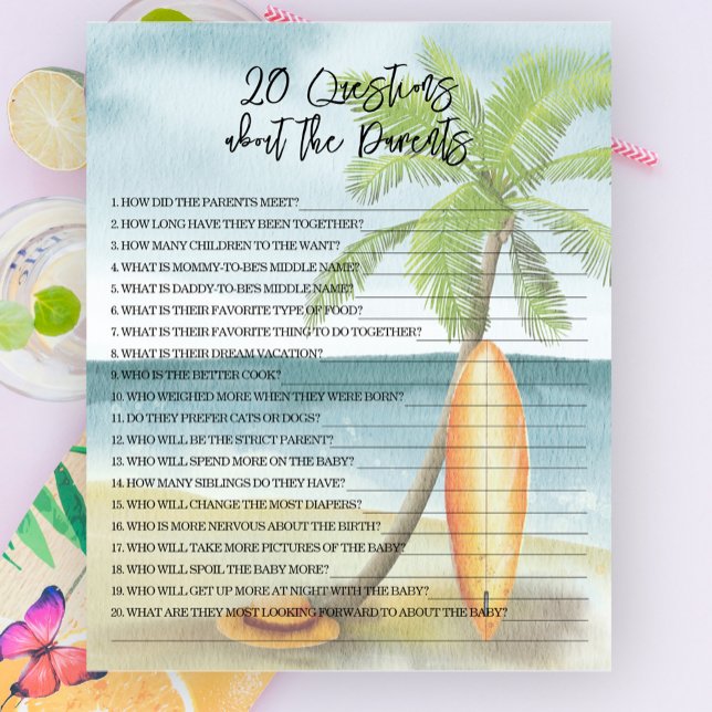 20 Vragen over de Ouders - baby shower spel (Creator heeft geüpload)